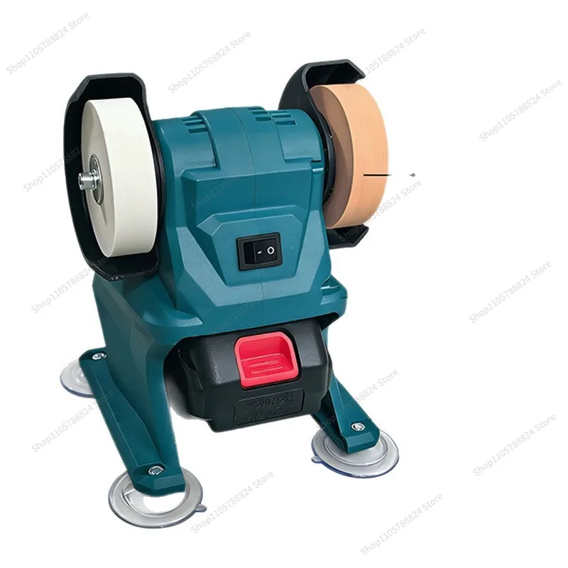Small Desktop Grinder Lithium Battery Household Desktop Electric Rust Removal Polishing Grinder Automatic Double Wheel Grinder
