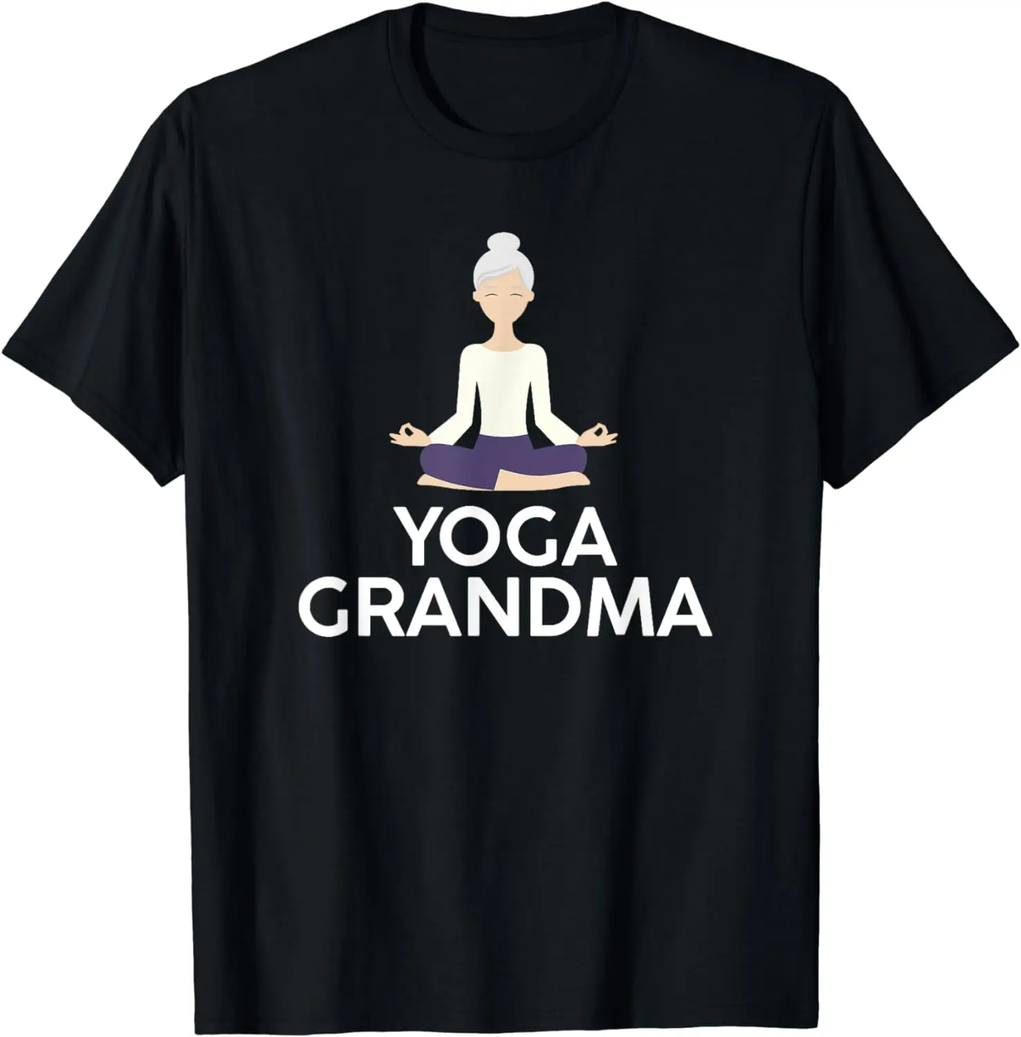 Yoga Grandma - Cool Meditating Grandmother T Shirt Funny Graphic T Shirts  Women Clothes Tops Ropa De Mujer