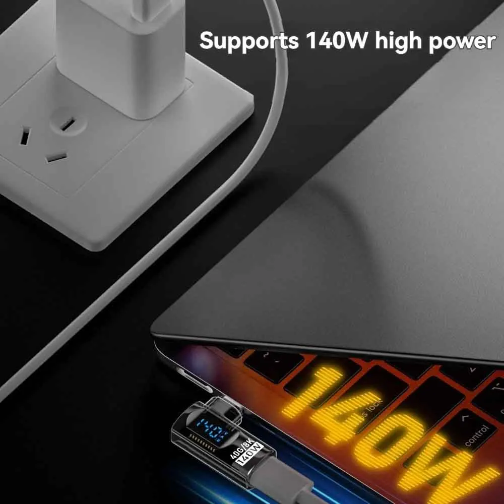 140W USB C Adapter 40Gbps 8K@60Hz 90 Degree Type C Converter Digital Display PD Type C OTG Adapter Connector For Phone Laptop PC