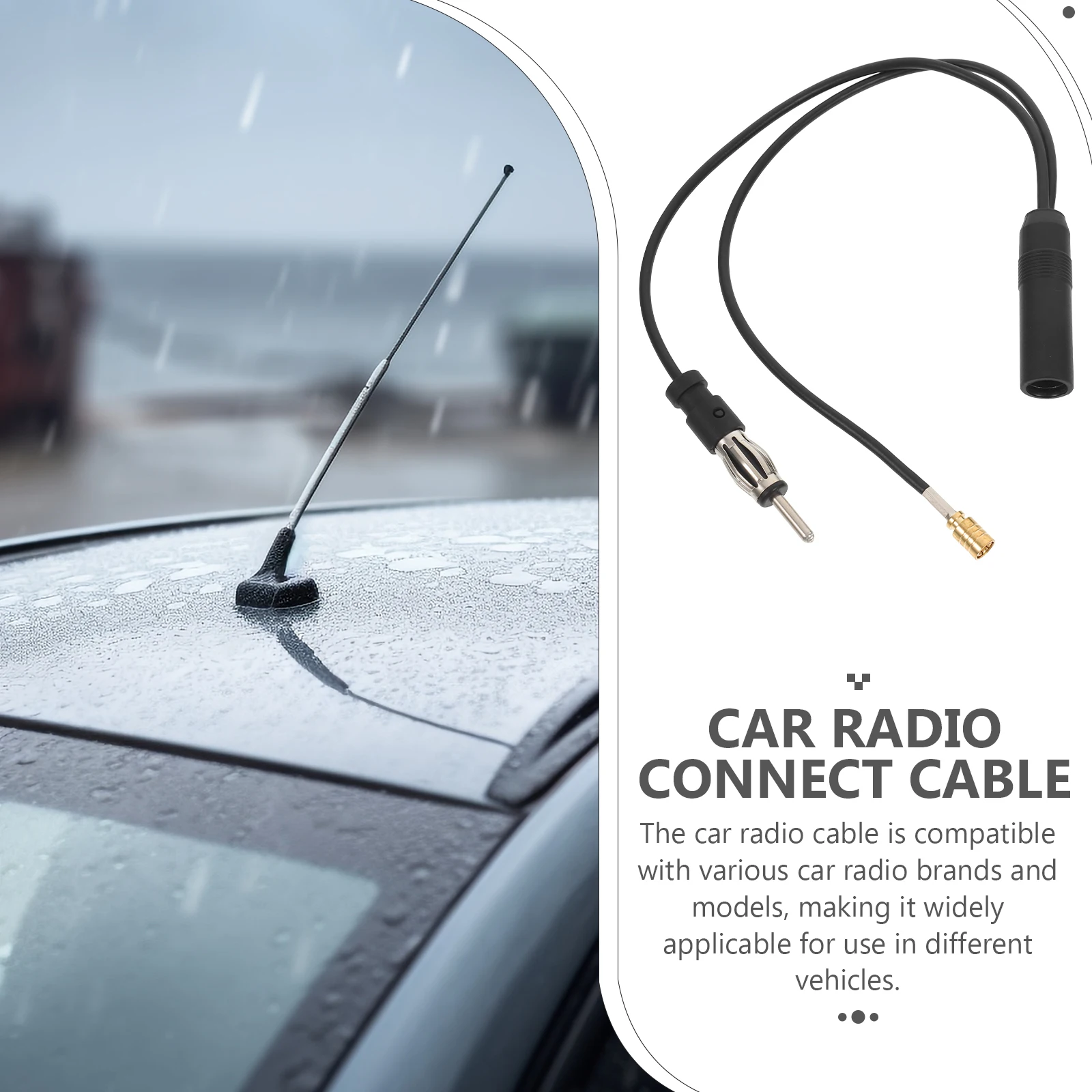 

Car Radio Antenna Adapter Cable Extension for Rear Windshield FM AM Connect Universal Interface Stereo Car Radio Connecting Line