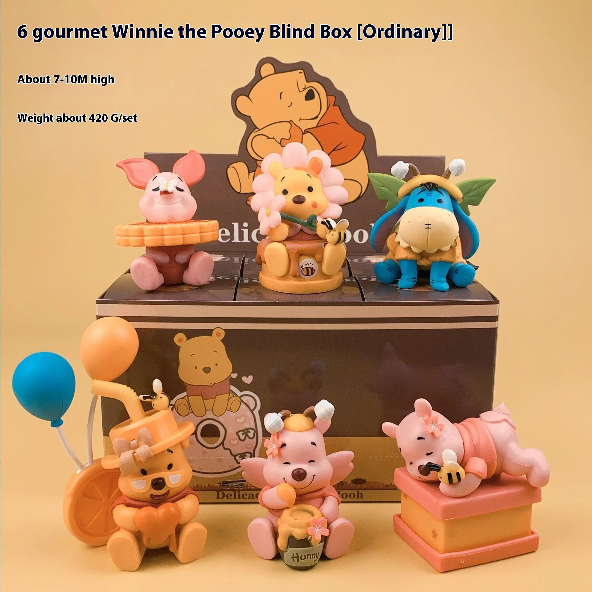 Disney Winnie The Pooh Food Themasecollectie Blind Box Set Schattige pluche figuur met Surprie Leuke cartoon handactiefiguren