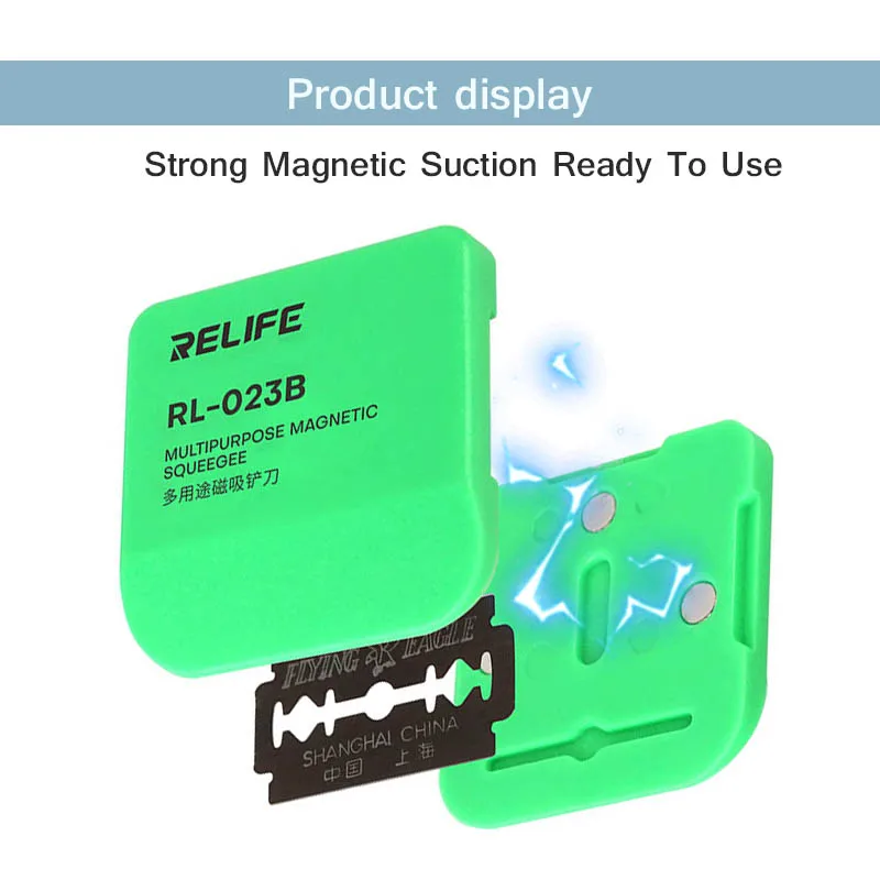 RELIFE RL-023B Lâmina De Desmontagem Multifuncional LCD, Forte Magnético, Multipurpose OCA Glue Remoção Rodo