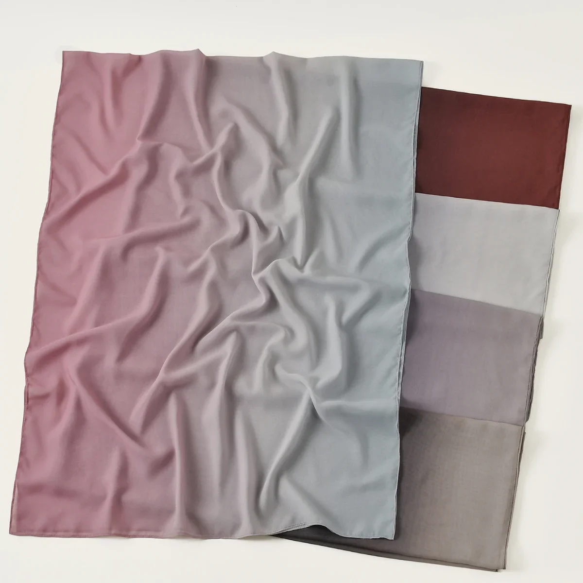 جديد مسلم التدرج الشيفون الحجاب وشاح طويل شال الخمار جودة عالية موضة مسلم عقال منديل 180*70 سنتيمتر #5