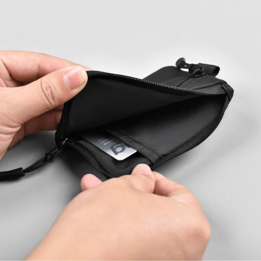 Portable RFID Blocking Rfid Credit Card Holder Ultra-Thin Zipper Men Wallets Anti-Theft Nylon Zipper Coin Purse