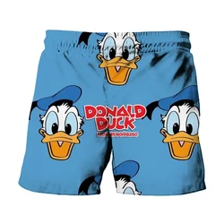 Disney-pantalones cortos de dibujos animados para hombre, del pato Donald 3D Bañador con estampado, moda de verano, novedad