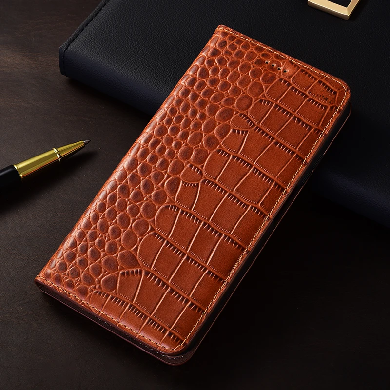 

Флип-чехол из натуральной кожи для Huawei P20 P30 P40 P50 P50E P60 Pura 70 80 Art Pro Plus Ultra Lite Чехлы для телефонов Crocodile