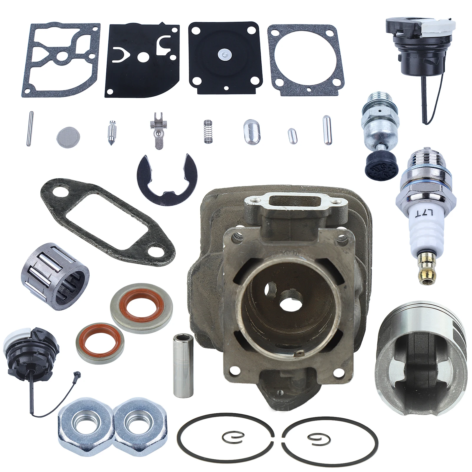 44.7 مللي متر اسطوانة المكبس Carb عدة ل Stihl MS261 MS 261 MS261C بالمنشار استبدال 1141 020 1200 النفط ختم غطاء الغاز