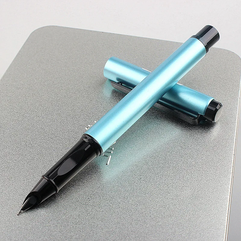 Black Metal Fountain Pen frosted Black 0.38mm Nib High Quality Excellent Writing Gifts For Business Office Supplies wholesale