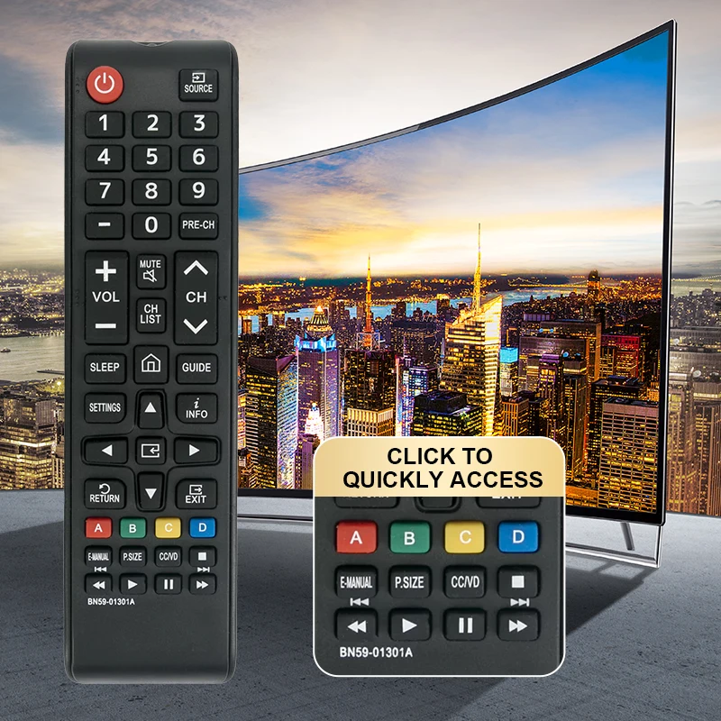 BN59-01301A Universal Replacement Remote Control Compatible with Samsung Smart TVs, LED, LCD, HDTV, 3D TVs(Updated from BN59-011