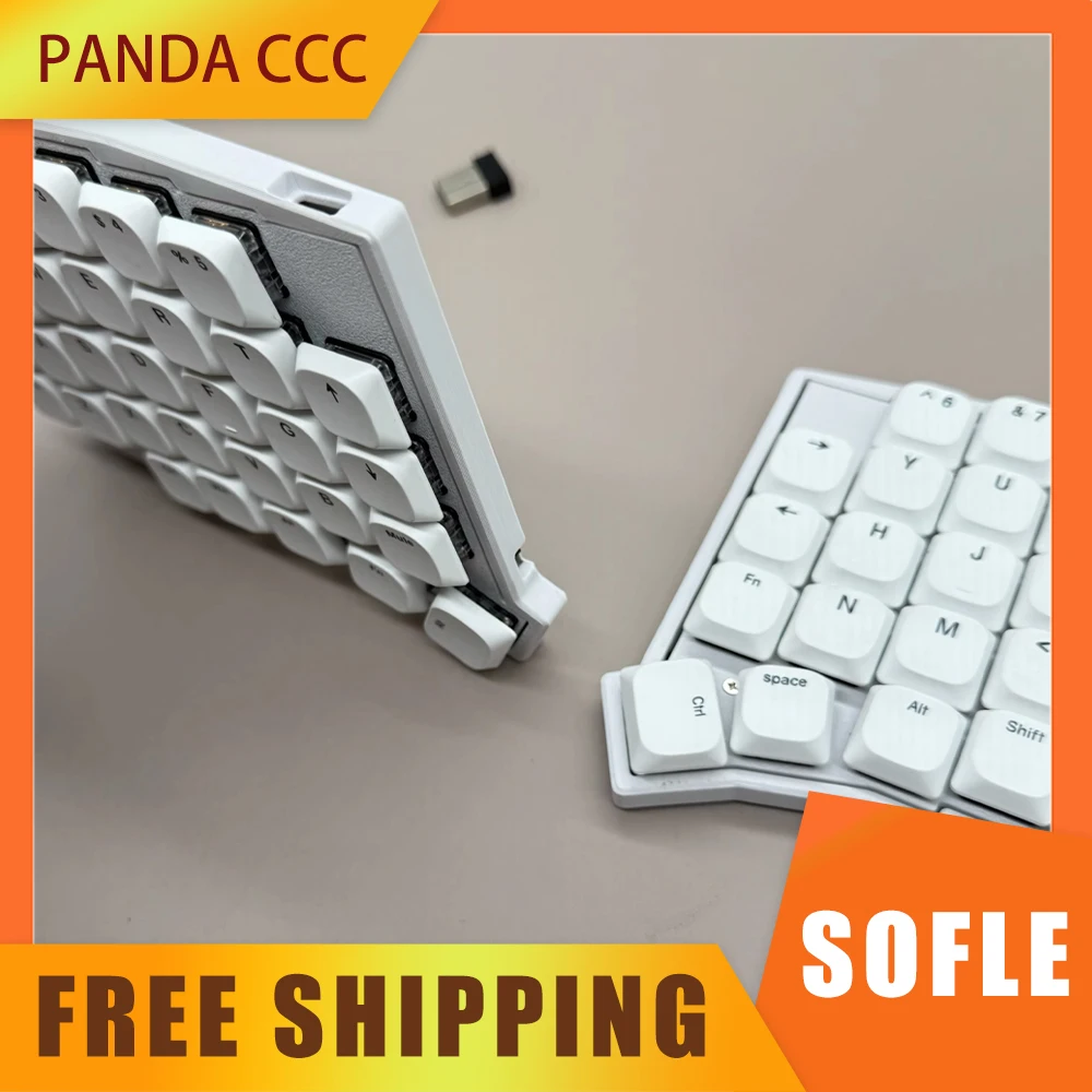 

SOFLE Low Profile Split Keyboard 2.4G Wireless Mechanical Keyboard Kit Hot Swap Support VIAL Ergonomics PC Gamer Gifts
