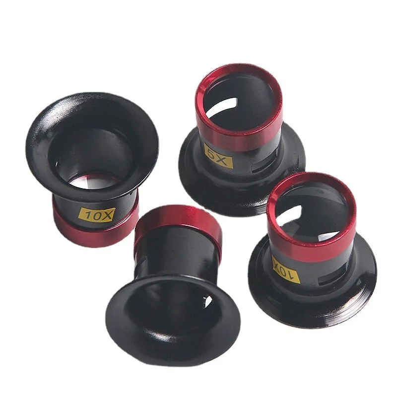 Ingrandimento 10x Lente d'ingrandimento in metallo Strumento di riparazione dell'orologio Diamante Giada Valutazione Oculare Lente d'ingrandimento 5X per lavori di precisione
