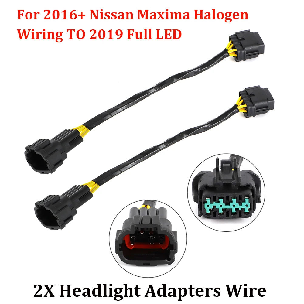 2X Headlight Adapters For 2016 2017 2018 2019 Nissan Maxim Halogen Headlights full LED headlight adapter  Plug and Play