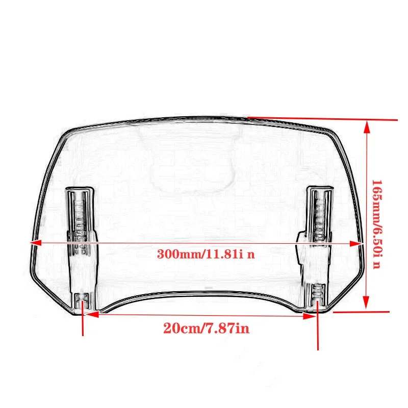 Fit For KYMCO AK550 AK550i Motorcycle Windshield Clamp-On Variable Universal Windscreen Spoiler Extension AK-500 Accessories