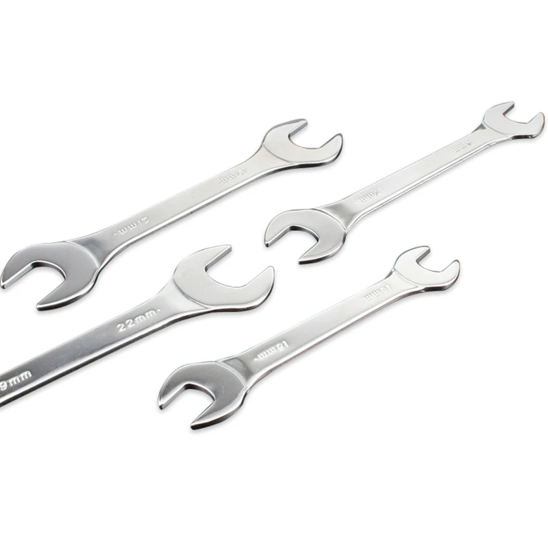 Set chiavi a estremità aperta sottile grado industriale. Strumento manuale leggero a doppia chiave ene. Strumento da mm
