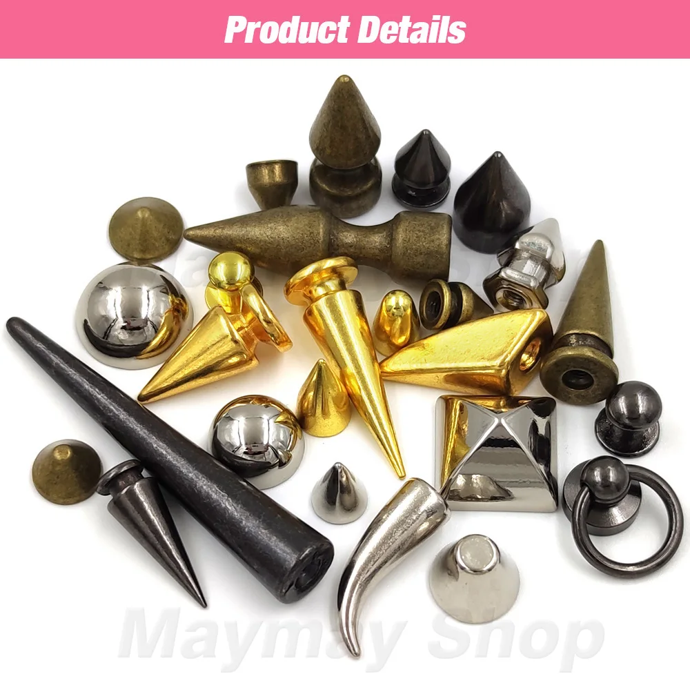 5pcs-50pcs/Sets Spikes Screw Rivets Bullet For Leather Punk Studs and Spikes For Clothes Thorns Patch DIY Crafts Leather