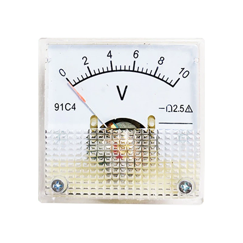 Voltímetro de CC 91C4, medidor de voltaje de Panel analógico, puntero mecánico tipo 3/5/10/15/20/30/50/100/150/250V