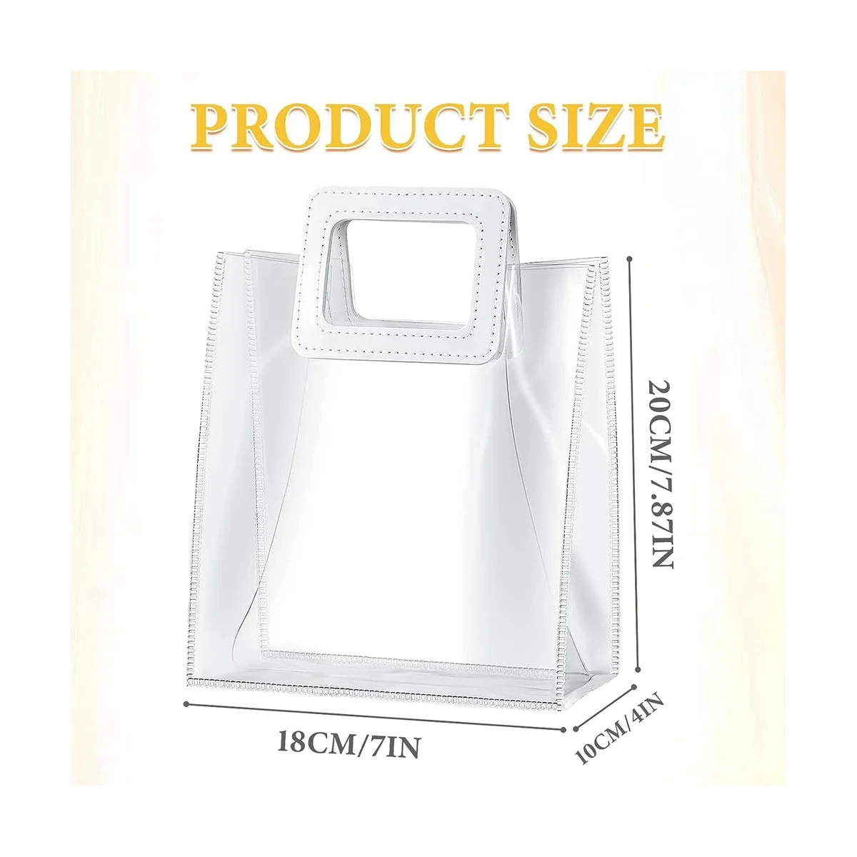 10 Pack Wedding Clear Gift Bag, Transparent Gift Bags with Heavy Duty Handle, PVC Bags for Wedding,Holographic