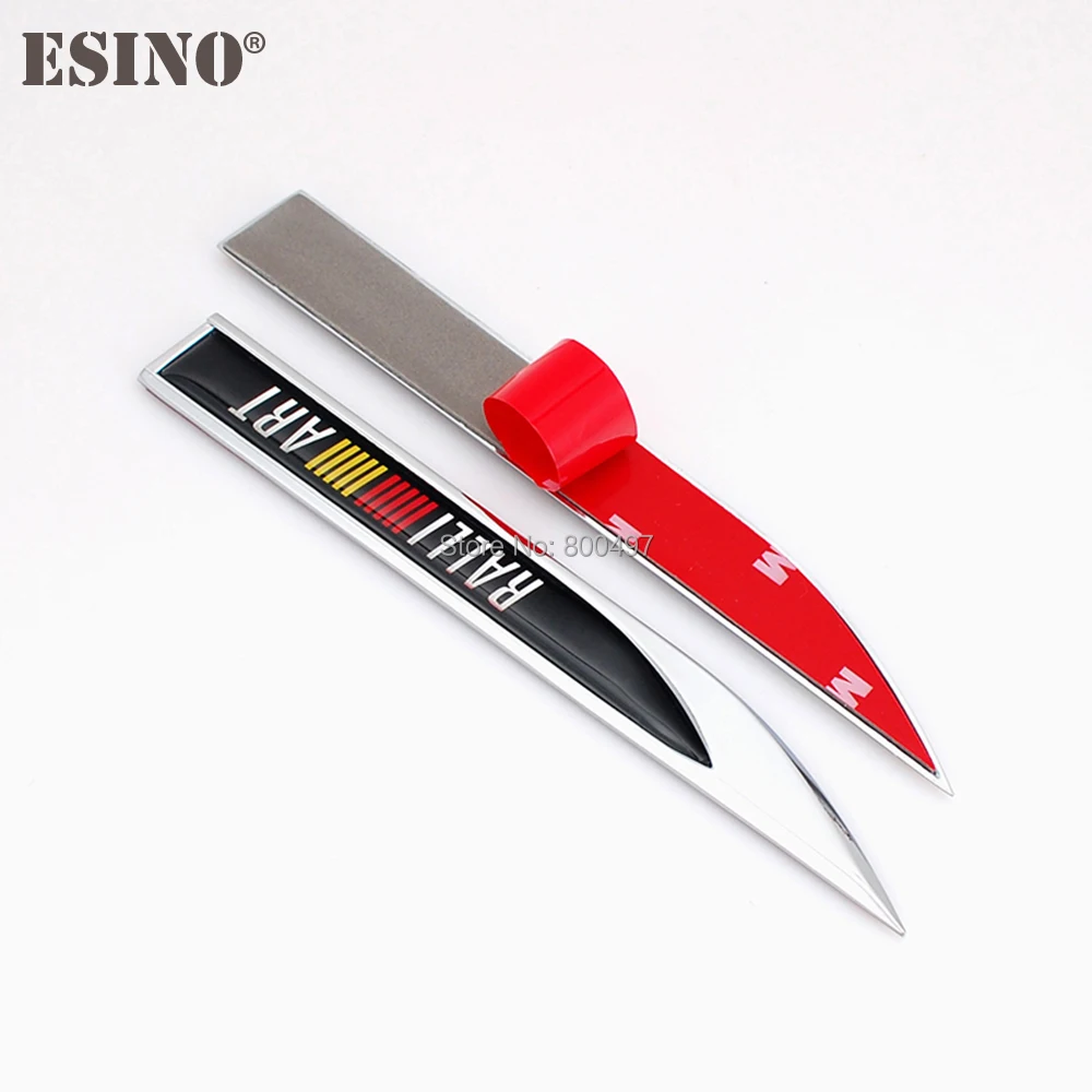 

2 x New Car Body Fender Side Metal Zinc Alloy Knife Side 3D Emblems Badges Decals For Ralliart Outlander Eclipse Lancer