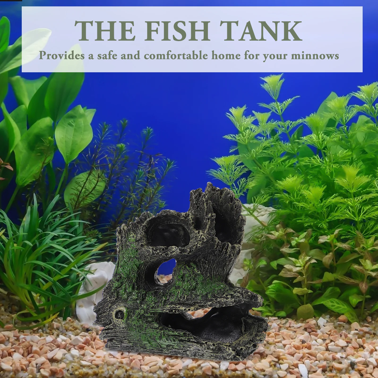 

1Pcs Hollow Trunk Decor Resin Fish Shelter Realistic Aquarium Ornament for Freshwater Saltwater Tank Habitat Landscape