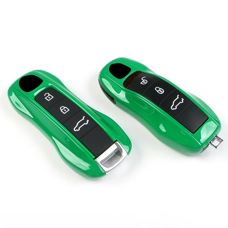 

Car Key Case Python Green for Porsche 911 Macan Cayenne Panamera 718 Cayman Boxster Remote Control Fob Shell Cover Replacement