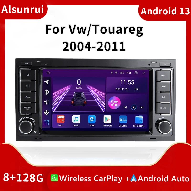 

8 Core 2 Din Android 13 Car Radio For VW/Volkswagen/Touareg/Transporter T5 2004-2011 Multimedia GPS Navigation Audio Stereo Head