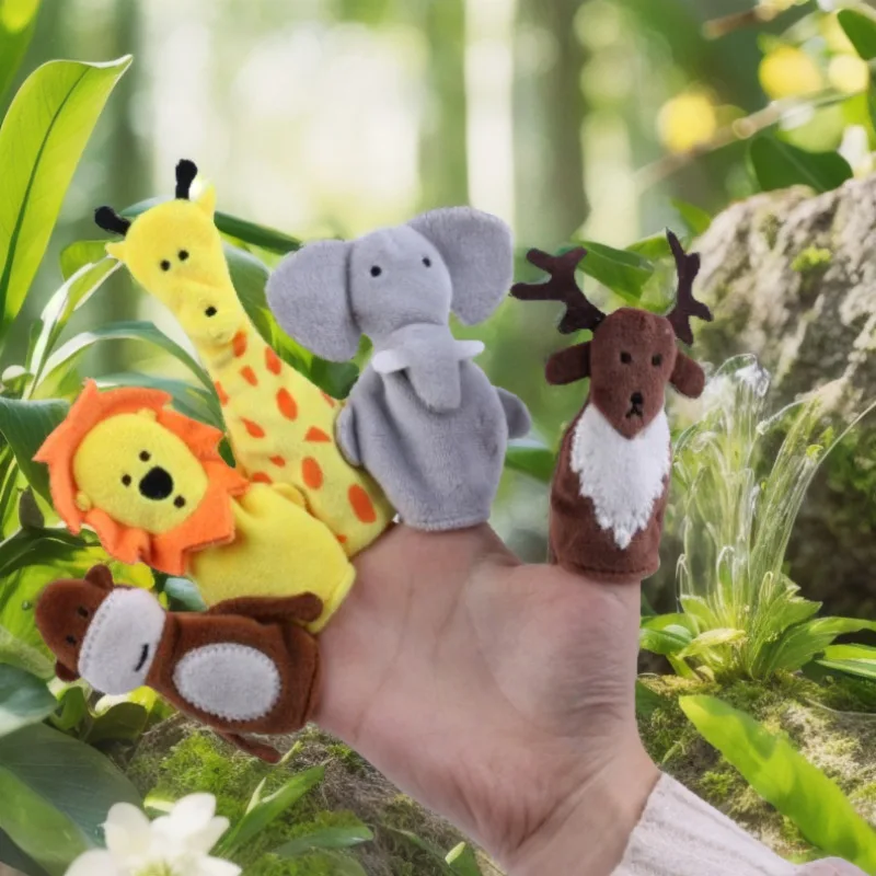 Animal Finger Puppets Soothing Dolls Toy Stuffed Toys for Children above 3 Years Old M Dolls Soft Plu Finger Toys