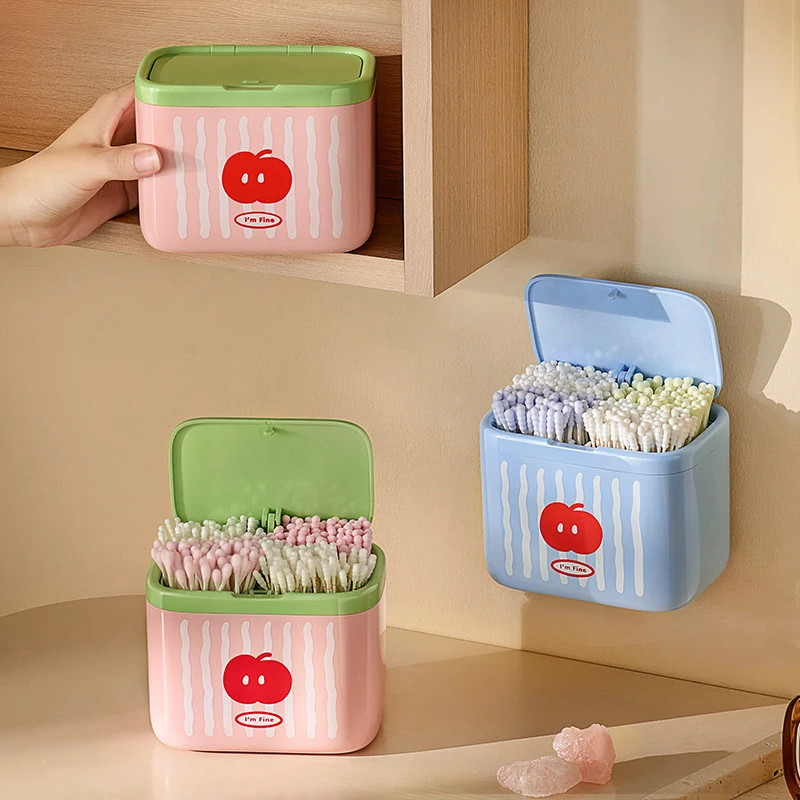 Automatic Pops Up Lift No-drill Cotton Swab And Makeup Cotton Dispenser Hair Accessories And Hair Tie Desktop Storage Box