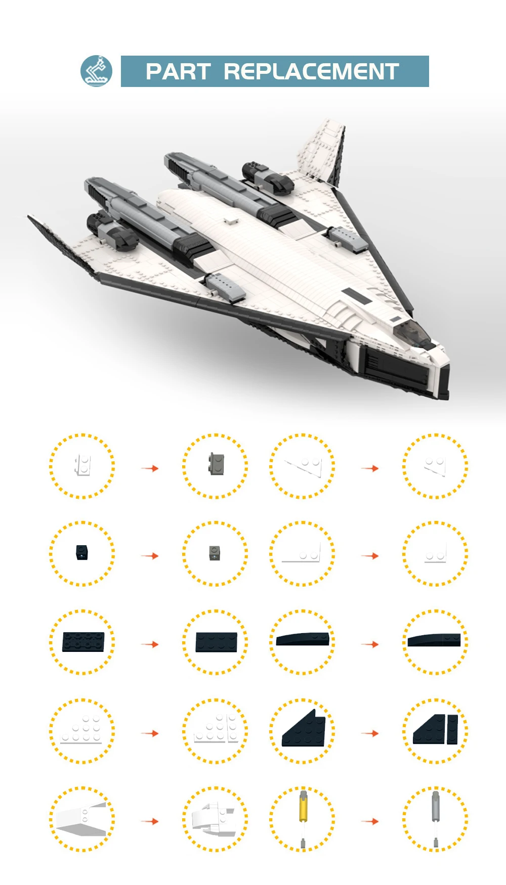 مجموعة مكعبات بناء مكوك فالكيري TAV-16 ألعاب نموذج سفينة الفضاء عبر الغلاف الجوي هدايا للمعجبين والكبار (4837 قطعة) #6