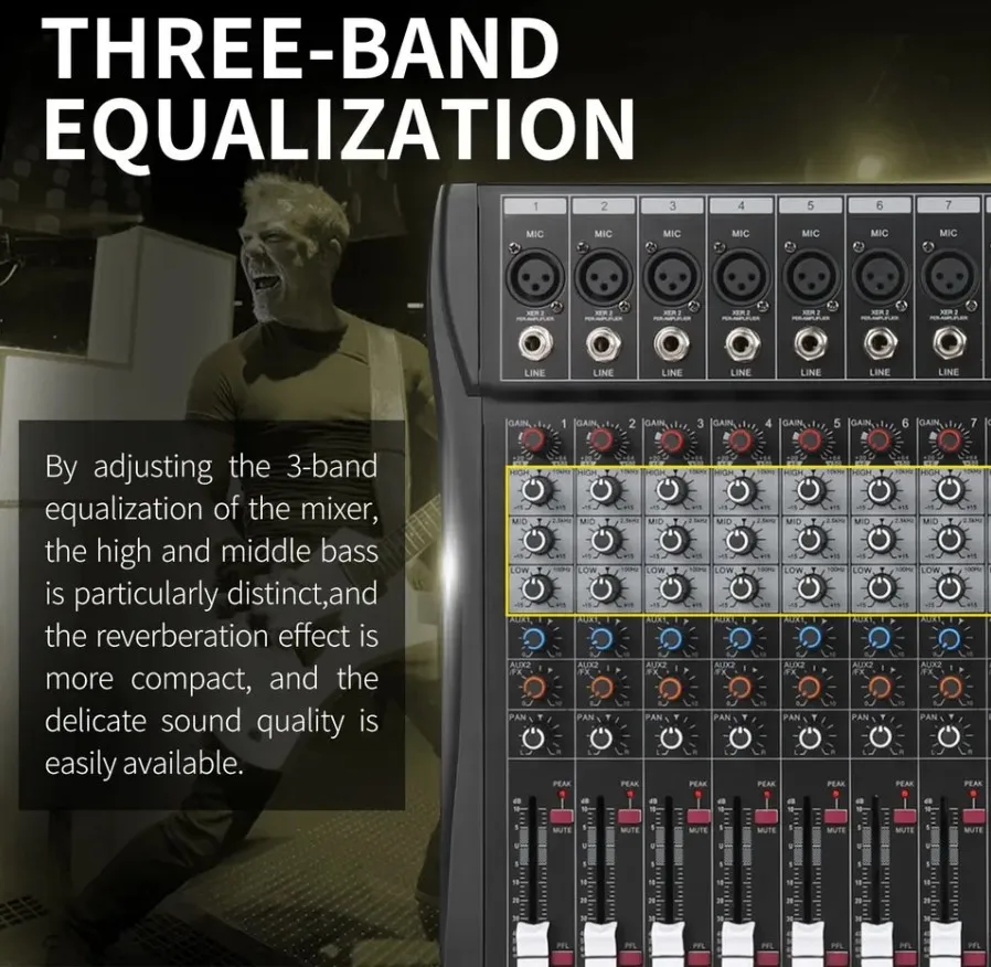 Professional 16-channel mixer with reverb bluetooth playback multi-channel control effect equalization mixer RX160