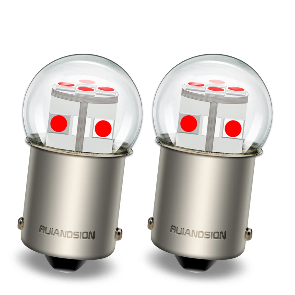 

Ruiandsion 2pcs Motorcycle 1156 LED Bulb Super Bright 24V 6V 12V 1157 P21 5W BAY15D Car Truck LED Turn Signal Brake Stop Light