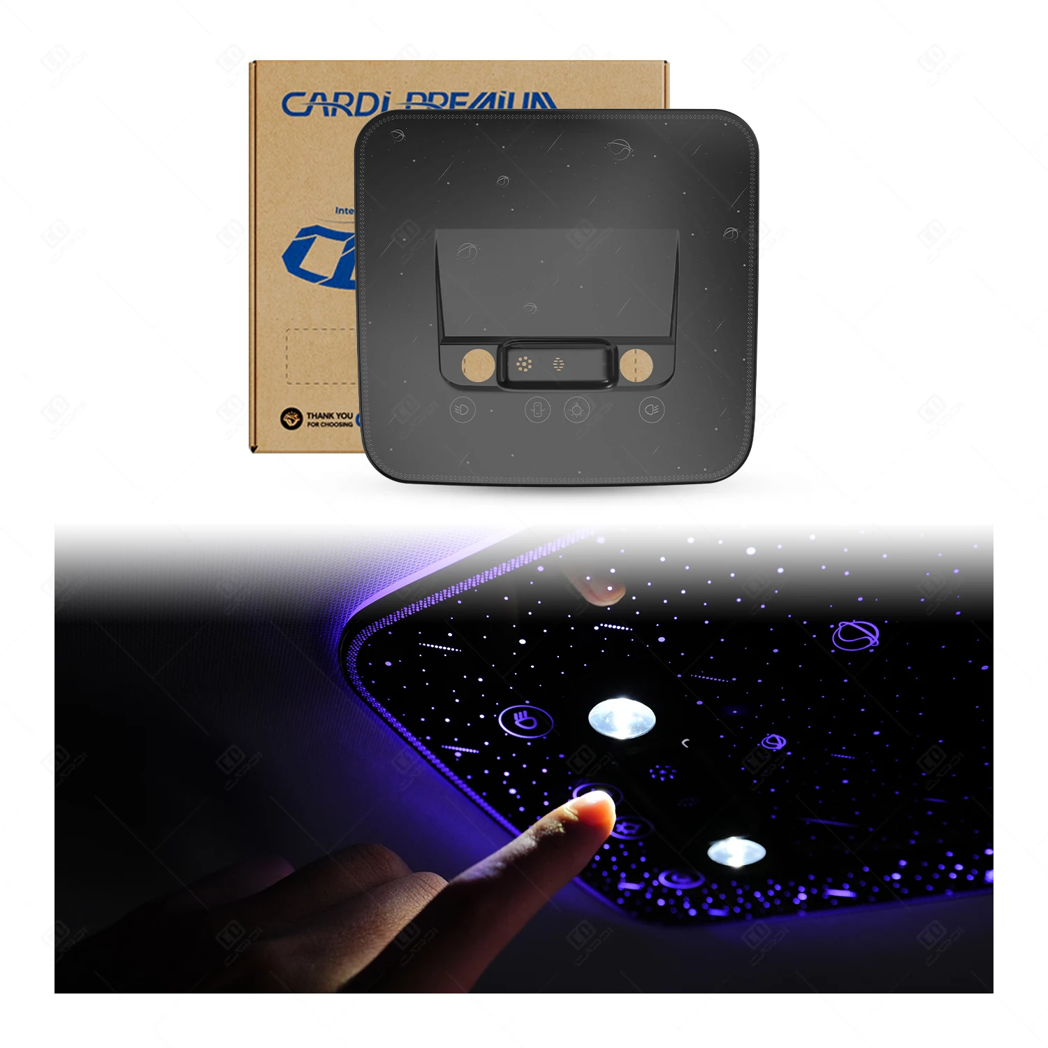 

'CARDI' D20 Dynamic Color Shifting Car Roof Light with Plug-and-Play for Auto Interior Accessories