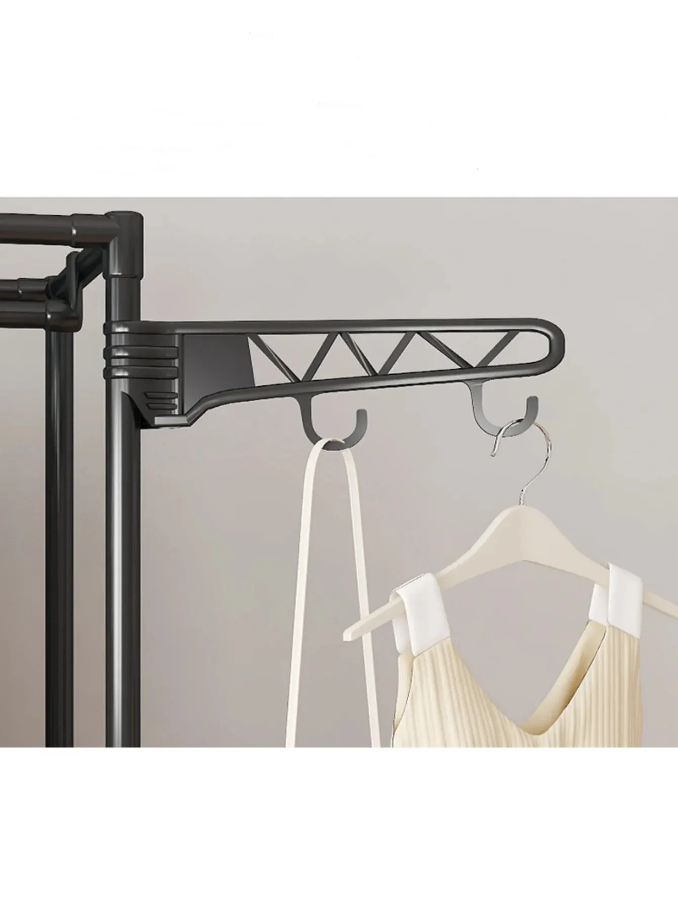 Solid Color Metal Detachable Large Capacity Minimalist New Double Row Clothes Rack Suitable For Living Room and Bedroom