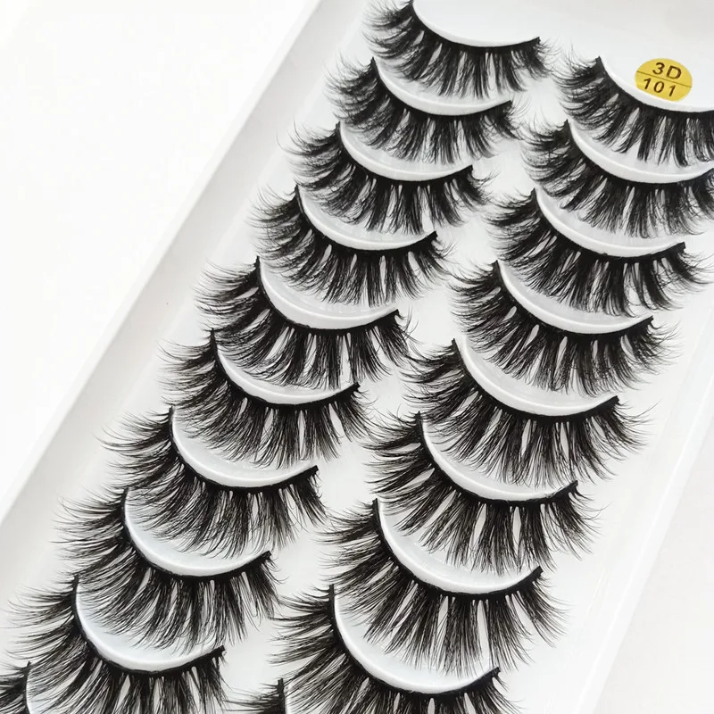 Korea 10 pairs mink false eyelashes 3D Russia lashes Fluffy Natural Eyelash extension Reusable Makeup tools eyelash wholesale