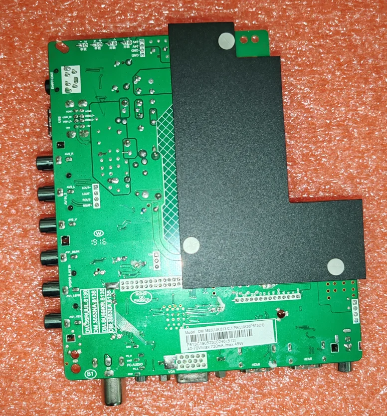 DM.3663LA.8136 DM.3663LUA.813C The three in one TV motherboard has been tested and the physical photo for 40-70v 730ma 45w