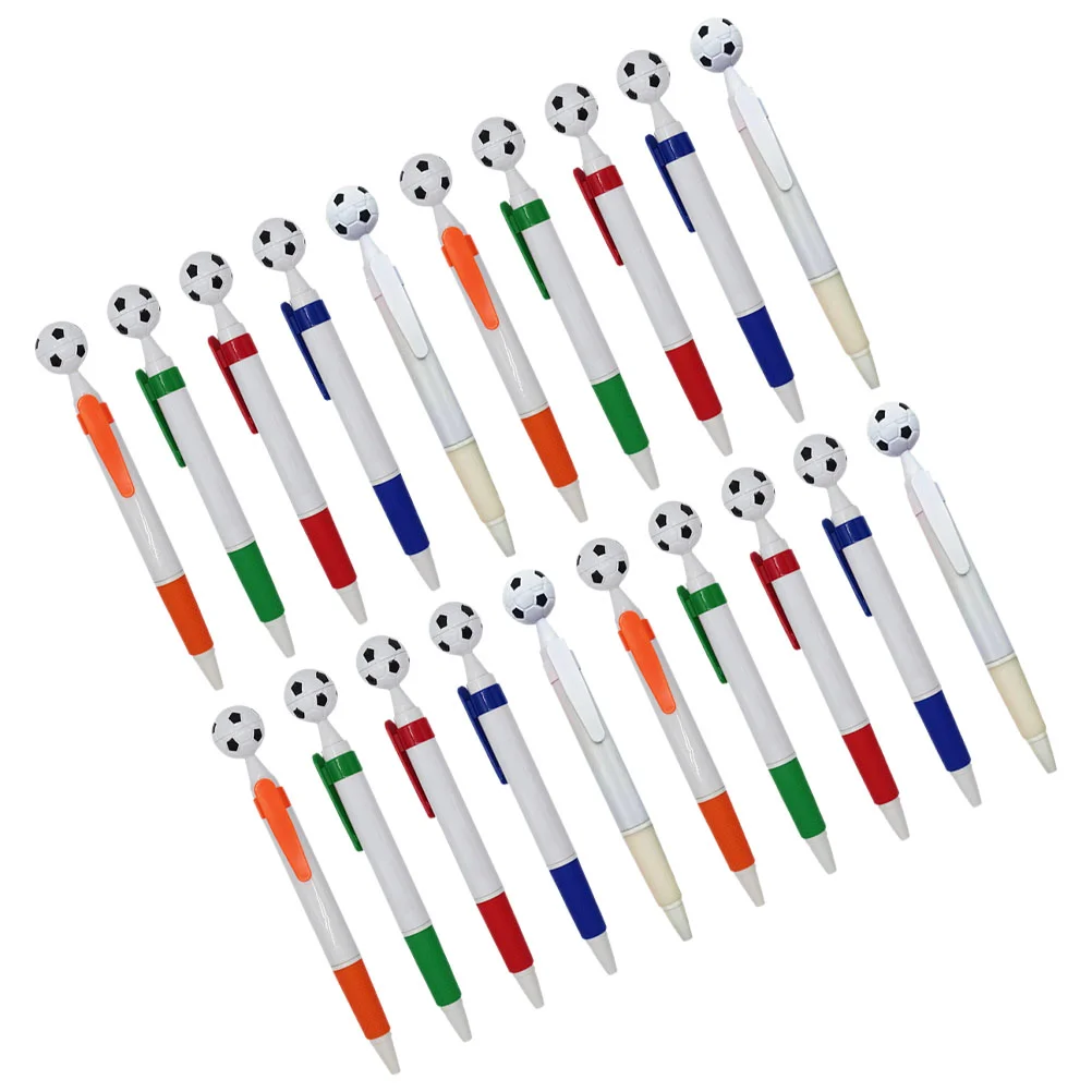 

20 Pcs Writing Pen Football Ballpoint Student Pens Soccer Birthday Party Supplies Abs Red