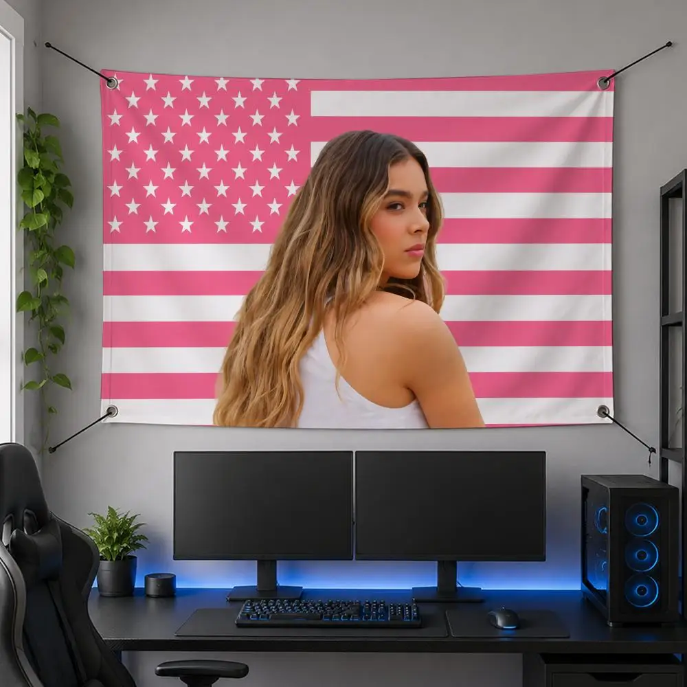 Celebrity Modern Awarded Cinema Star H-Hailee Steinfeld Flags Flag Banner for Bedroom Dorm Party Home Living Room Game Room Gift