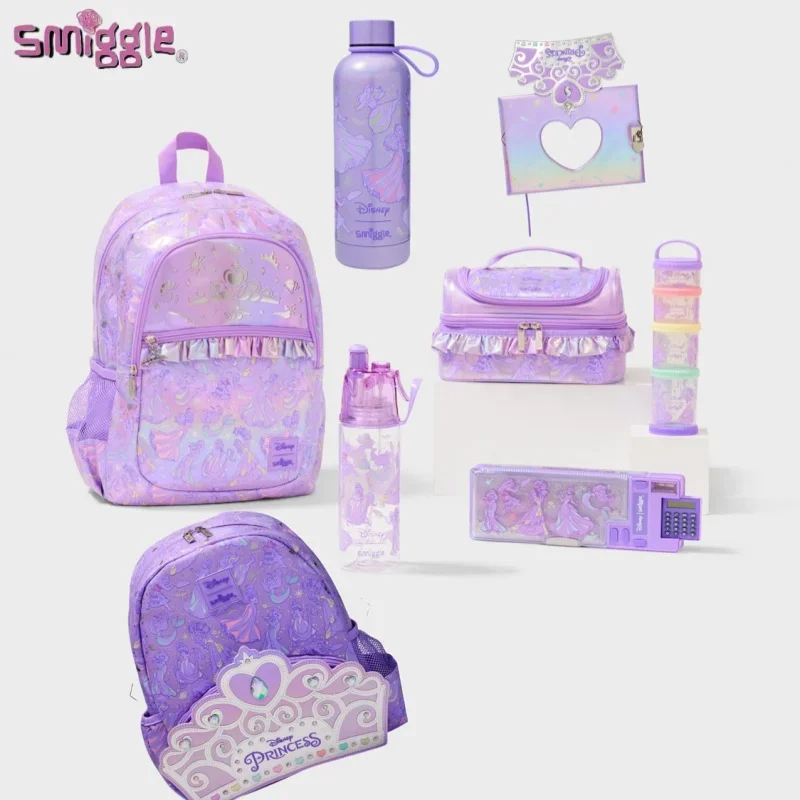 

Disney Australian Smiggle Crown Princess Children'S School Bag Stationery Pen Box Lunch Bag Backpack Student Gift