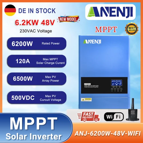 태양광 충전 컨트롤러 하이브리드 오프 그리드 순수 사인파 인버터, MPPT 120A PV 60-500VDC, 6.2KW, 230VAC  Best5