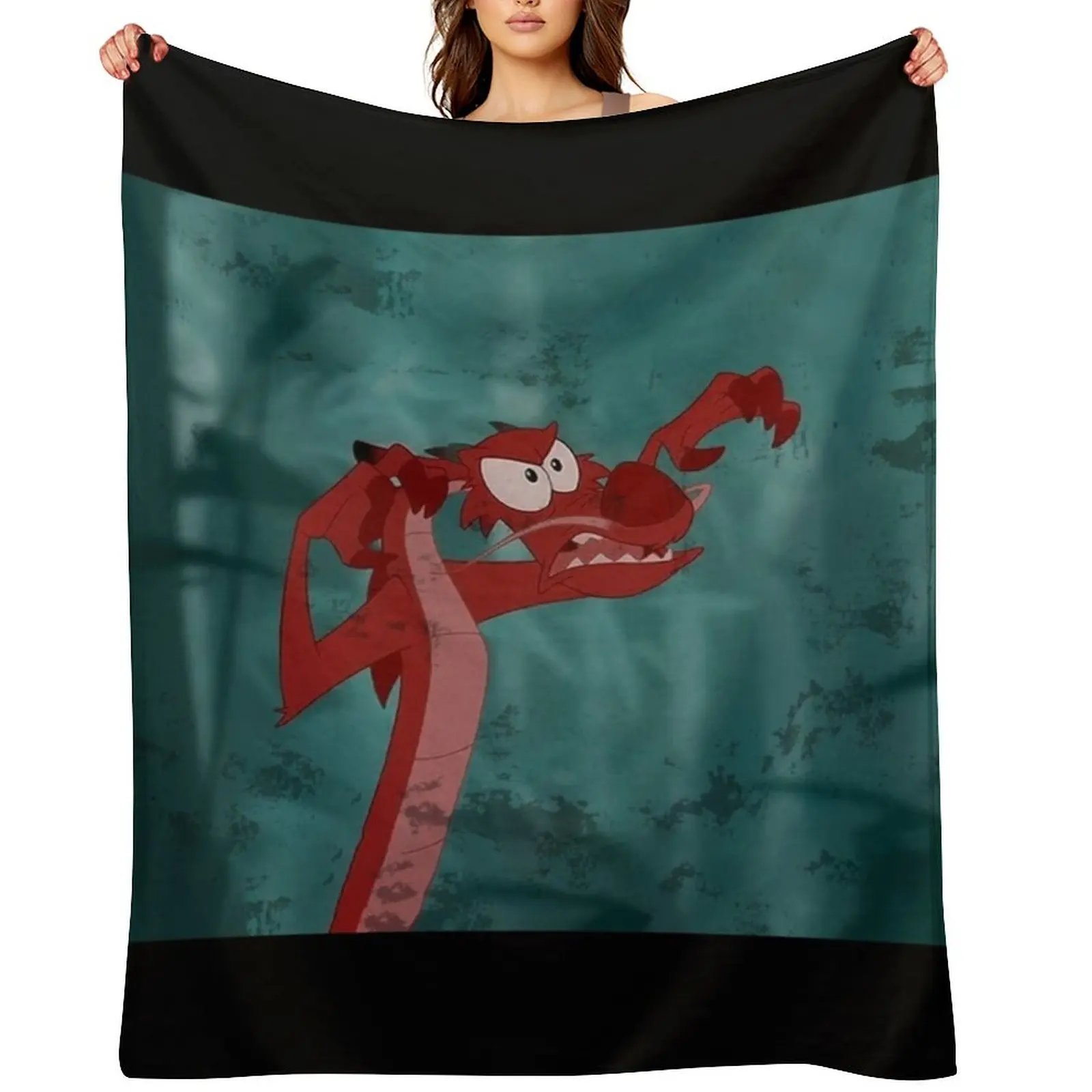 

Old School Draw Mushu Throw Blanket Furry anime Decorative Sofas Quilt Blankets