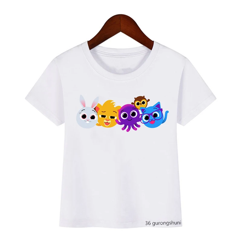 Funny Kids Clothes Tshirt Music Cartoon Bolofofos Print T-Shirt For Boys Fashion Girls T Shirt Cute Boys Girls Universal Clothes