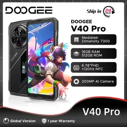 Global Version DOOGEE V40 Pro 5G 16+512GB Rugged Gaming Smartphone Dimensity 7300 6.78