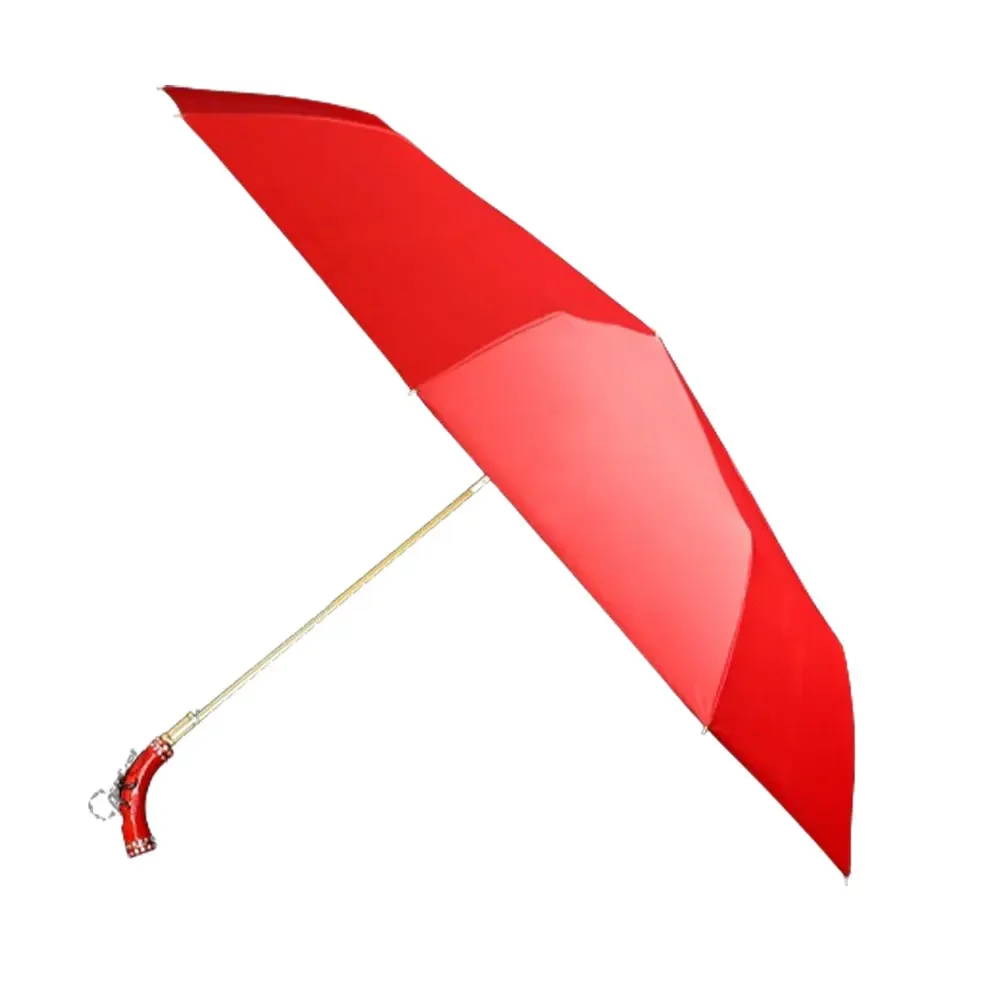 Creative Design Folding Umbrella Light Luxury Uv Protection Umbrella with Red Scorpions Handle Waterproof for Business Gift