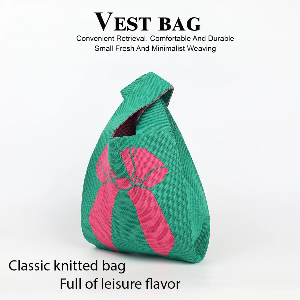 1 Stück modische High-End-Handtasche für Damen mit Farbblockierung, Unisex und für alle Jahreszeiten geeignet, weich, leicht, atmungsaktiv, faltbar, hochelastisch, offenes Design für einfaches Tragen