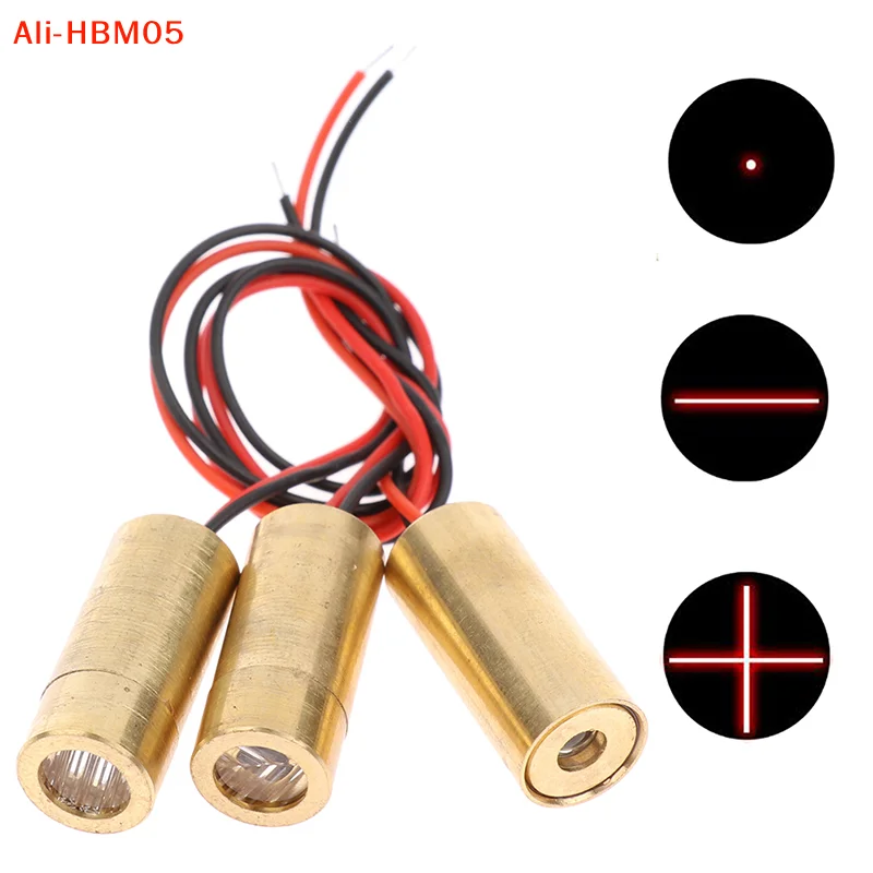 (HB05)Laser Head 650nm 9mm 3V 50mW Laser Cross Diode Module Red Copper Head Line / Point / Cross Laser Diode