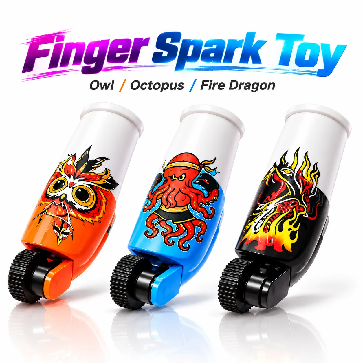 **1PC/3PCS Finger Spark Toy Fingertip Roller Firework Effect 3 Styles Portable Party Novelty Stress Relief Gift**