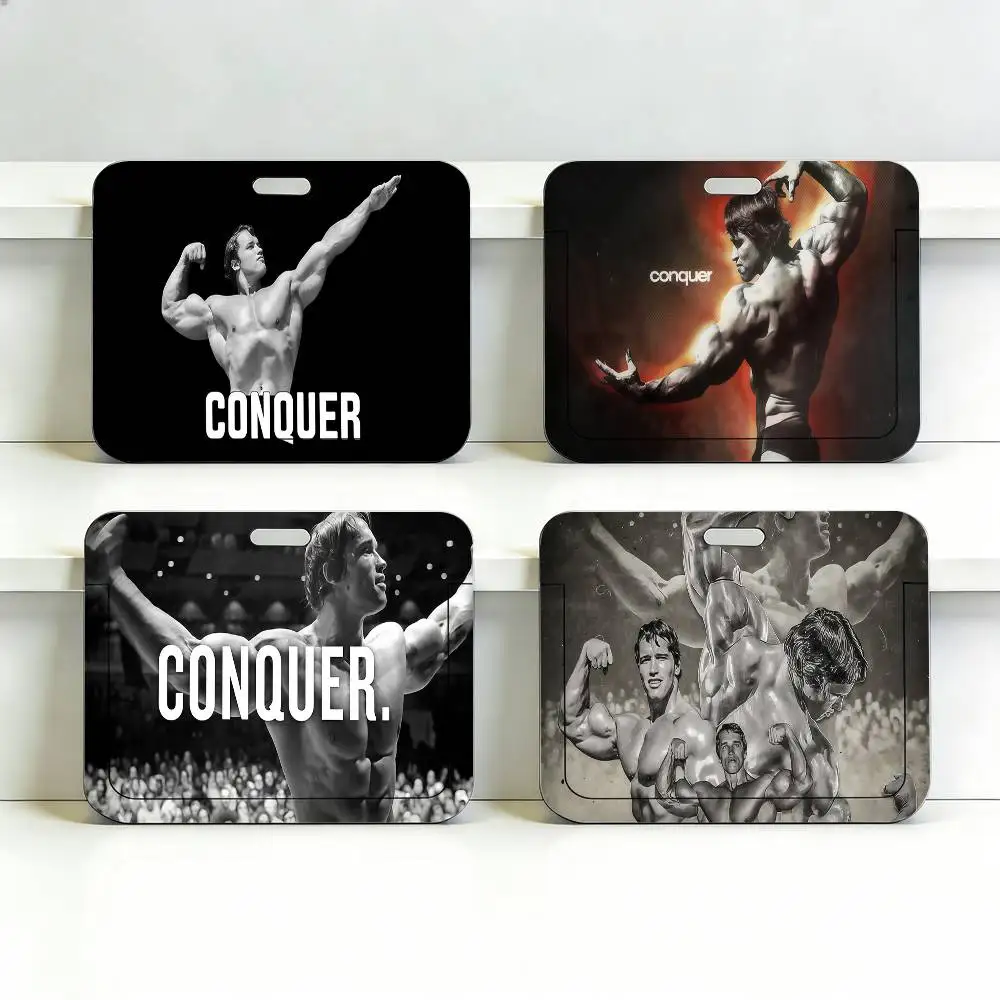 

Arnold Schwarzeneger CONQUER Plastic Slide Cover Lanyard Work ID Bag Bus Student Photo Idol Badge Card Holder Employee