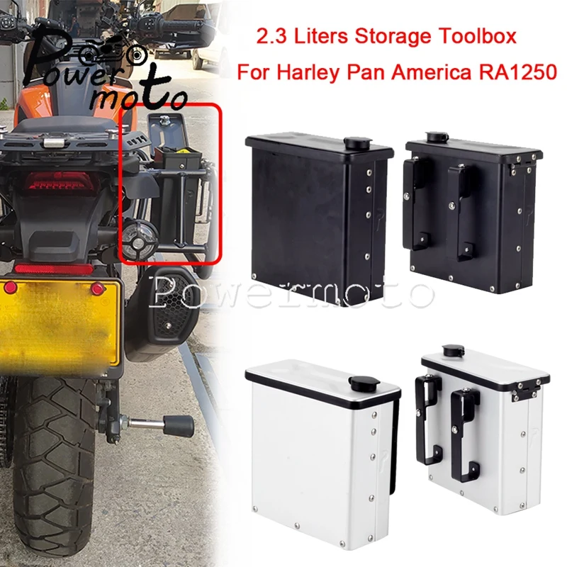 

Motorcycle 190mm*180mm Aluminum Right Side Case Rack Mount Storage Toolbox With Clamp For Harley Pan America 1250 RA1250 2021 24