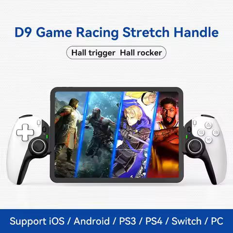 BSP-D9 Telescopic Game Controller RGB Light Mobile Gamepad With Turbo/6-axis Gyro/Vibration For Android IOS PS3 PS4 Switch PC