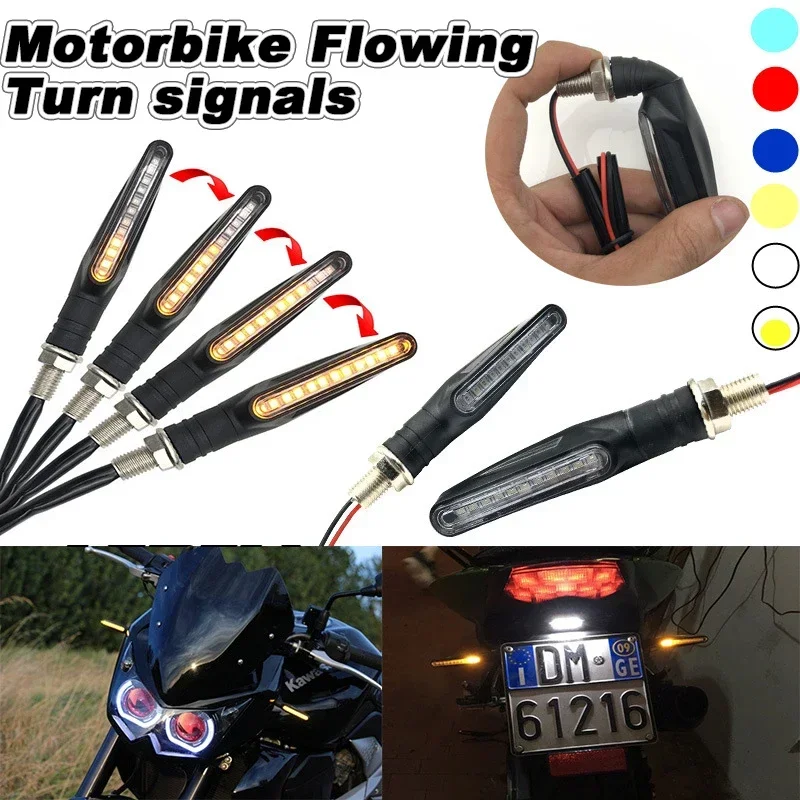 2Pcs Suitable for Various Motorcycle Models Turn Signals  E24 LED Light 12 SMD Flowing Water Blinker Flashing Tail Stop