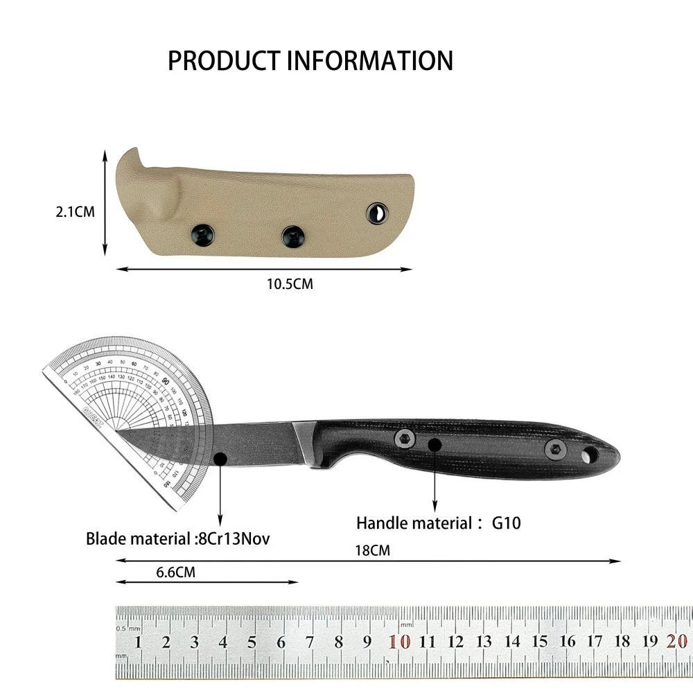 المحمولة عالية الصلابة خفيفة الوزن المحمولة مستقيم سكين البرية الصيد الغابة استكشاف المشي لمسافات طويلة أداة EDC متعددة الوظائف #6
